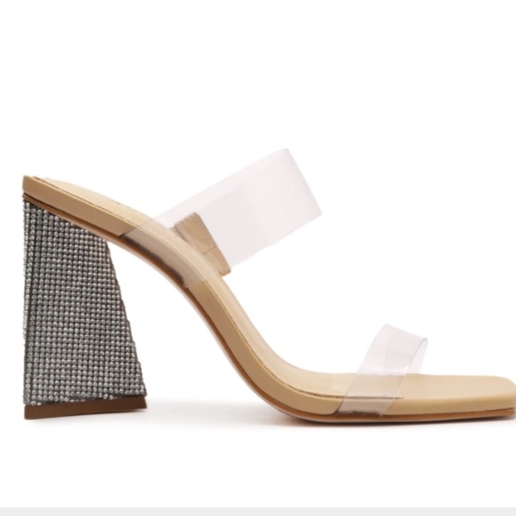 Schutz Rhinestone Heel Sandals - Picture 1 of 8